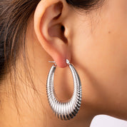 Bold Oval Hoop - Silver