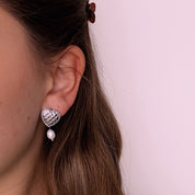 Woven Heart Stud - Silver