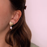Woven Heart Stud - Gold
