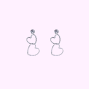 Heart Statement Earring - Silver