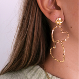 Heart Statement Earring - Gold
