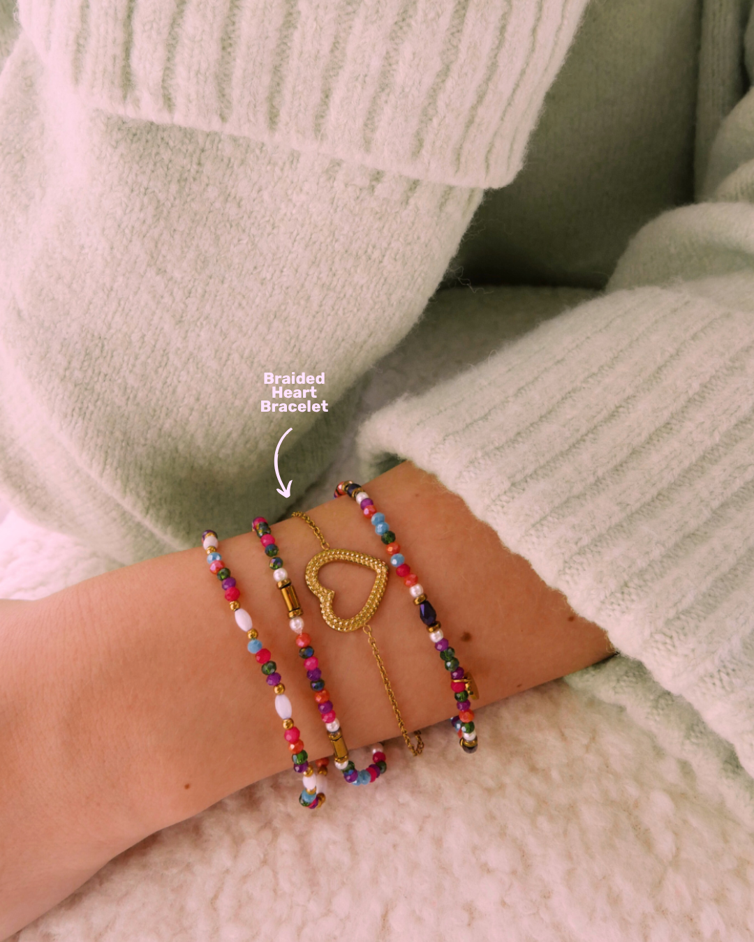 Braided Heart Bracelet - Gold