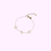 Clover Charm Bracelet - Gold