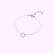 Minimal Circle Bracelet - Silver