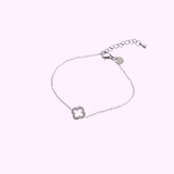 Sparkling Clover Bracelet - Silver