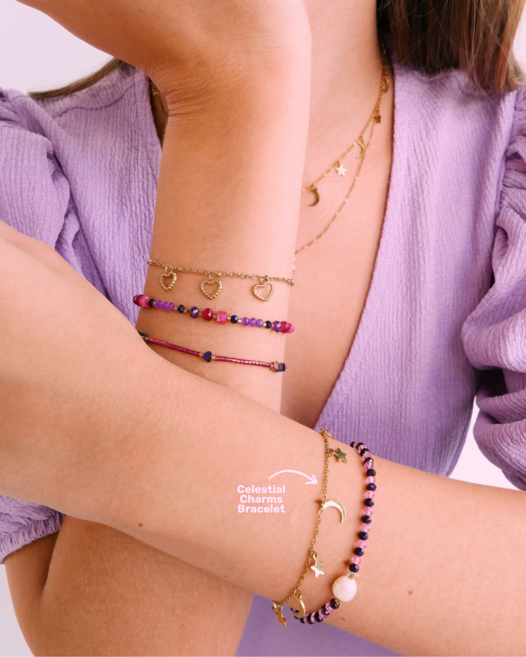 Celestial Charms Bracelet - Gold