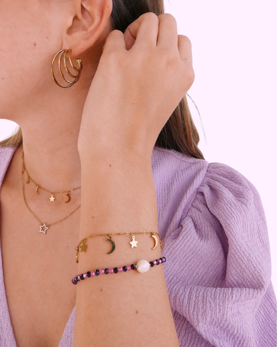 Harmony Beads Bracelet - Purple and Pink