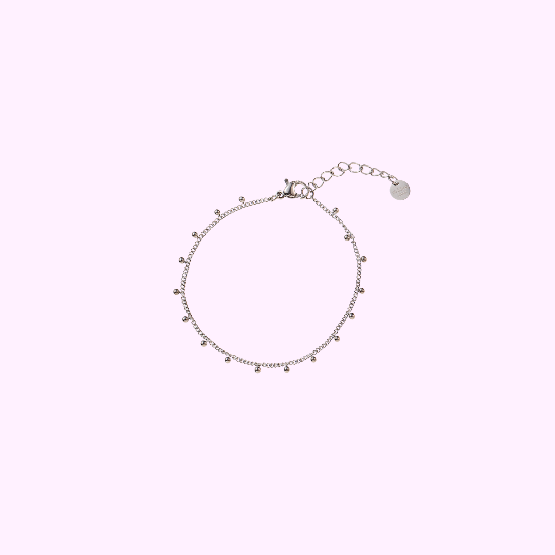 Dainty Bead Bracelet – Silver