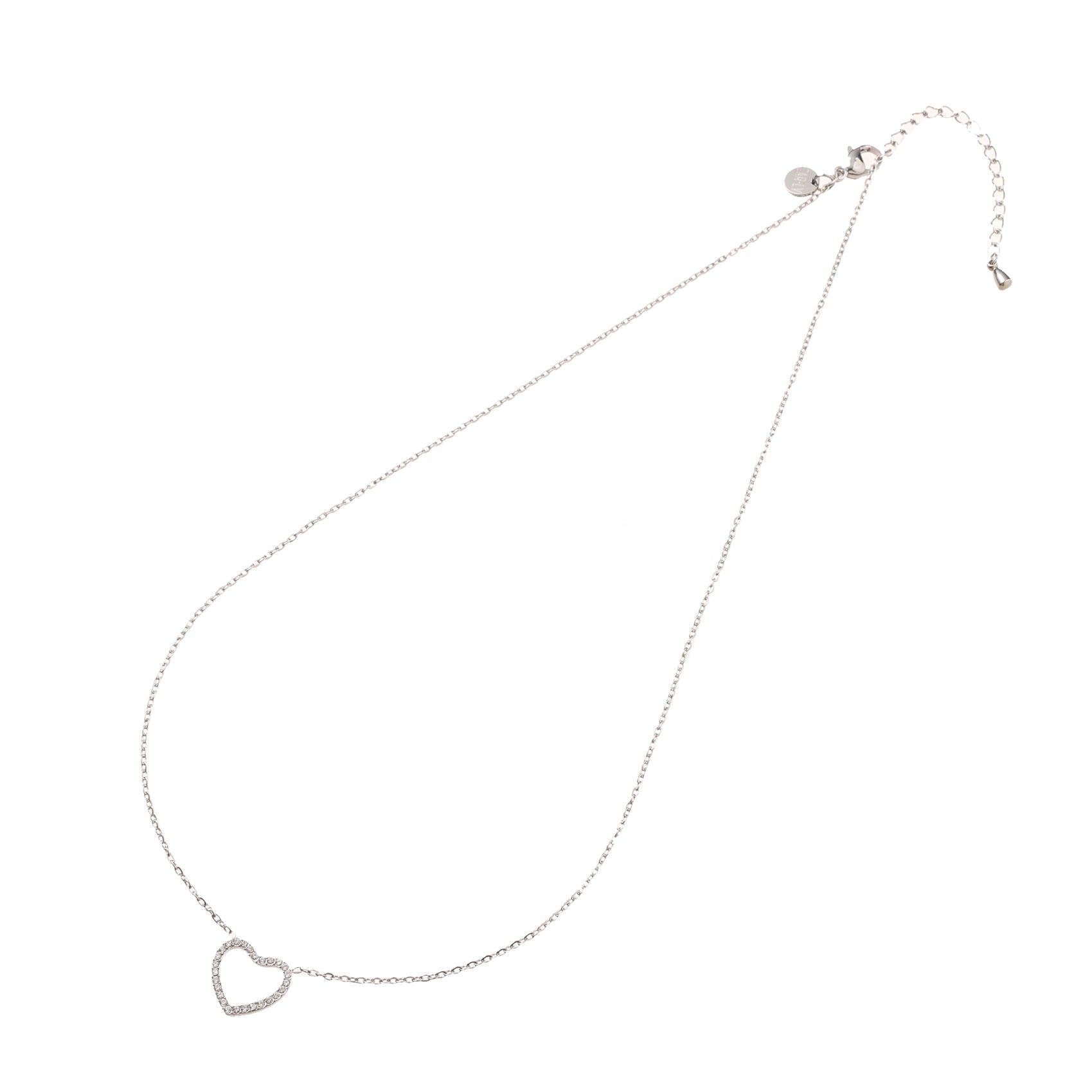 Sparkle Heart Necklace - Silver
