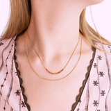 Double Layer Cube Necklace – Gold