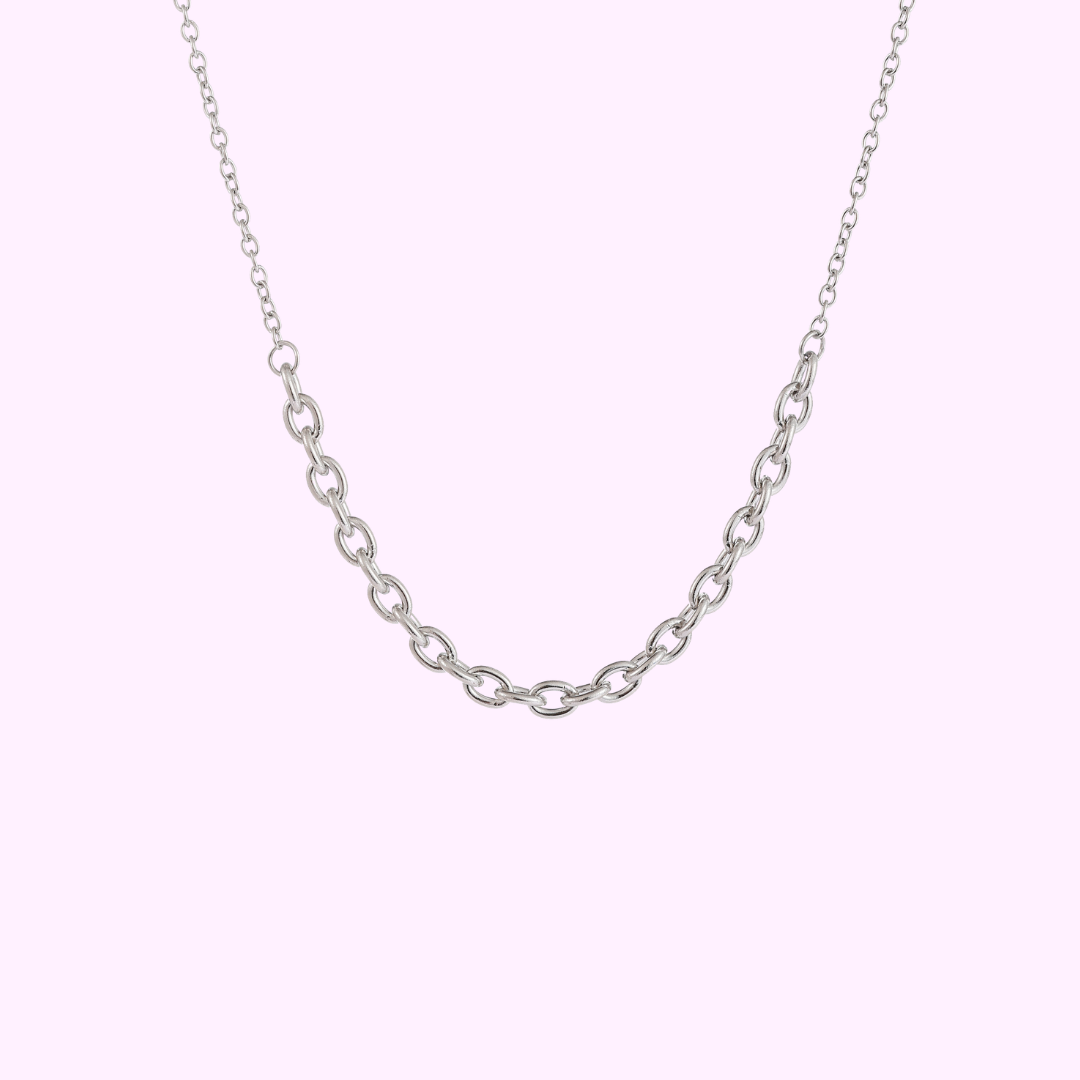 Bold & Fine Chain Necklace – Silver