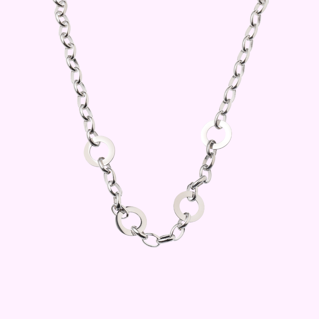 Circle Link Necklace – Silver
